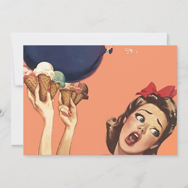 Vintage Retro Surprise Party Balloon Fun Blank Invitation (Front)