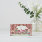 Vintage Retro Sweet Candy Bakery Bar Profile Card (Standing Front)