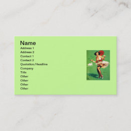 Vintage Retro Tea Time Pinup Girl Business Card