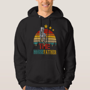Vintage Retro The Horsefather Horse Father's Day Hoodie