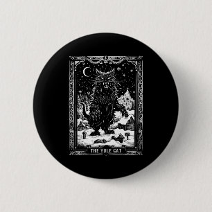 Vintage Retro The Yule Cat Tarot Card Dark Christm 2 Inch Round Button