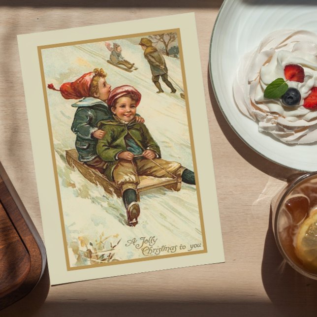 Vintage Retro Themed Christmas Winter Holiday Postcard (Creator Uploaded)
