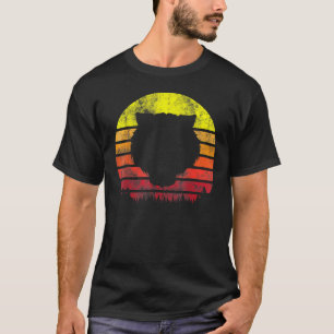 Vintage Retro Tiger Face Silhouette Forest Sun T T-Shirt