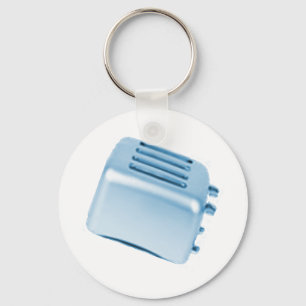 Vintage Retro Toaster Design - Blue Keychain