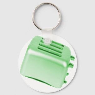 Vintage Retro Toaster Design - Green Keychain