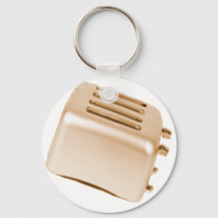 Vintage Retro Toaster Design - Orange Keychain