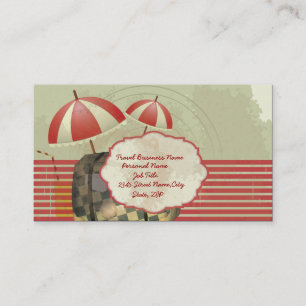 Vintage Retro Travel Agency Business Card