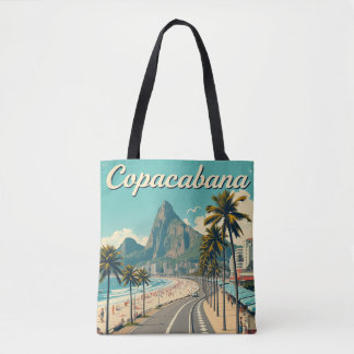 Vintage Retro Travel - Copacabana Beach Tote Bag