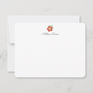 Vintage Retro Tropical Red Floral Card