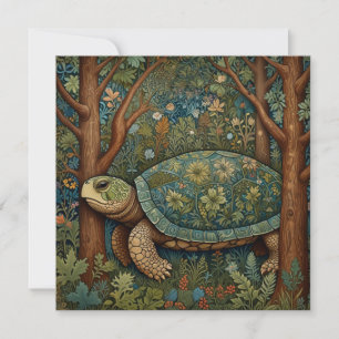 Vintage retro turtle bohemian boho woodland
