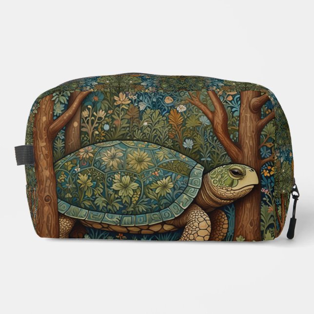 Vintage retro turtle bohemian boho woodland dopp kit (Front)
