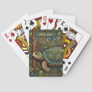 Vintage retro turtle bohemian boho woodland playing cards