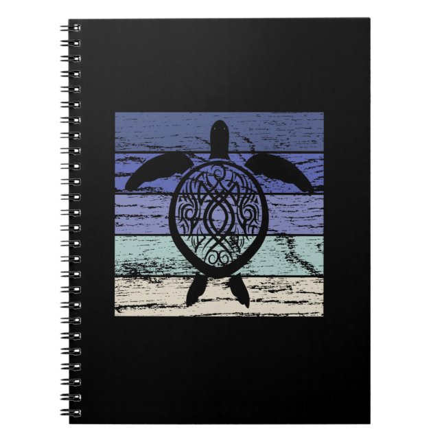 Vintage Retro Turtle Marine Biologist Notebook (Front)