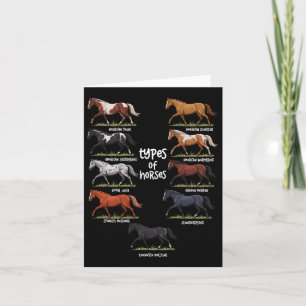 Vintage Retro Types Of Horses Horse Breed Horsebac Card