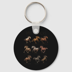Vintage Retro Types Of Horses Horse Breed Horsebac Keychain