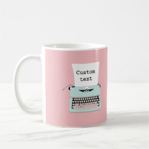 Vintage retro typewriter and paper design coffee mug