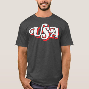 Vintage Retro Typography Patriotic 4th of July T-Shirt
