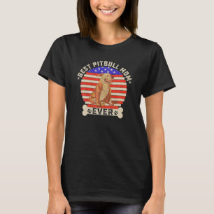 Vintage Retro USA Flag Best Pitbull Mom Ever T-Shirt
