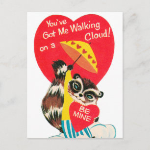 Vintage rétro Valentine animal Carte postale