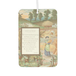Vintage Retro Valentine, Country Farm Landscape Air Freshener