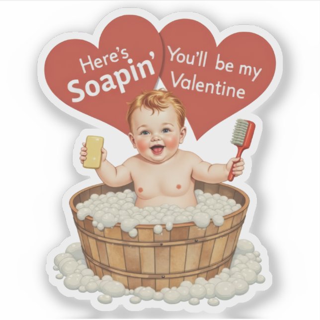 Vintage Retro Valentine Soap Baby Theme (Front)
