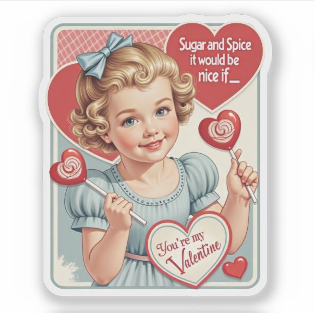 Vintage Retro Valentine Sugar and Spice (Front)
