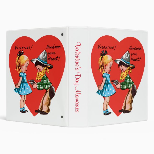Vintage Retro Valentine's Day, Girl with Cowboy Binder (Background)