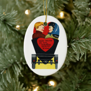 Vintage Retro Valentine's Day, Love and Romance Ceramic Ornament