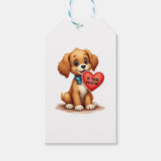 Vintage Retro Valentine's Day Puppy Dog Valentine Gift Tags