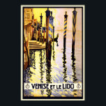 Vintage Retro Venice Italy Travel Poster<br><div class="desc">A reproduction print of a 1920s Art Deco poster promoting tourism to Venice in Italy. Digitally refurbished to bring out the original colours,  even better and fix as many imperfections as possible. Please customize the poster size,  texture,  border and/or frame to suit your taste.</div>