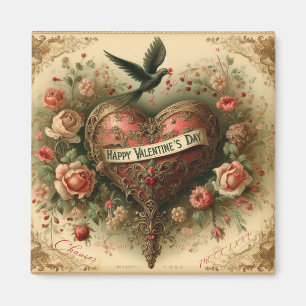 Vintage/retro/Victorian Valentine's day heart Magnet