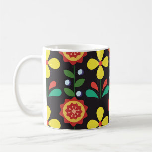 Vintage retro vintage flower vertical lines seamle coffee mug