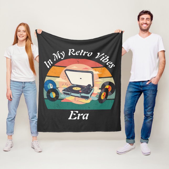 vintage retro vinyl Fleece Blanket (In Situ)
