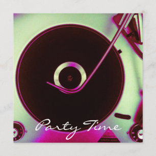 Vintage Retro Vinyl Record Player Invitation