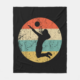 Vintage Retro Volleyball Player Fleece Blanket
