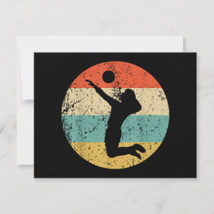 Vintage Retro Volleyball Player Holiday Card