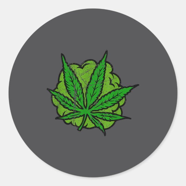 Vintage Retro Weed 2026  Classic Round Sticker (Front)