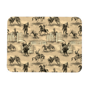 Vintage Retro Western Rodeo Cowboy Magnet