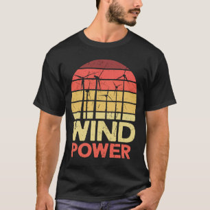 Vintage Retro Wind Power Wind Turbine Energy T-Shirt
