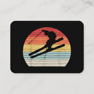 Vintage Retro Winter Sports Skiing Business Card