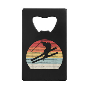 Vintage Retro Winter Sports Skiing  Credit Card Bottle Opener
