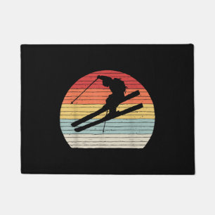 Vintage Retro Winter Sports Skiing Doormat