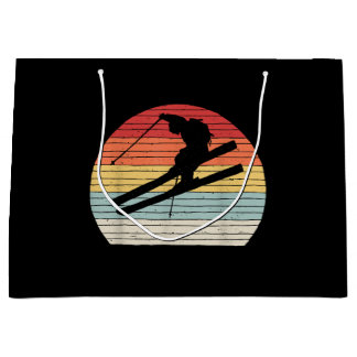 Vintage Retro Winter Sports Skiing Large Gift Bag