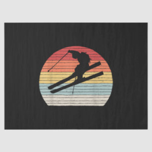 Vintage Retro Winter Sports Skiing Tissue Paper