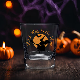 Vintage Retro Witch Way to the Wine Shot Glass