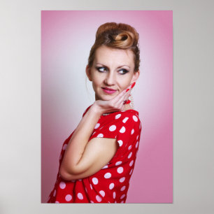 Vintage retro woman poster
