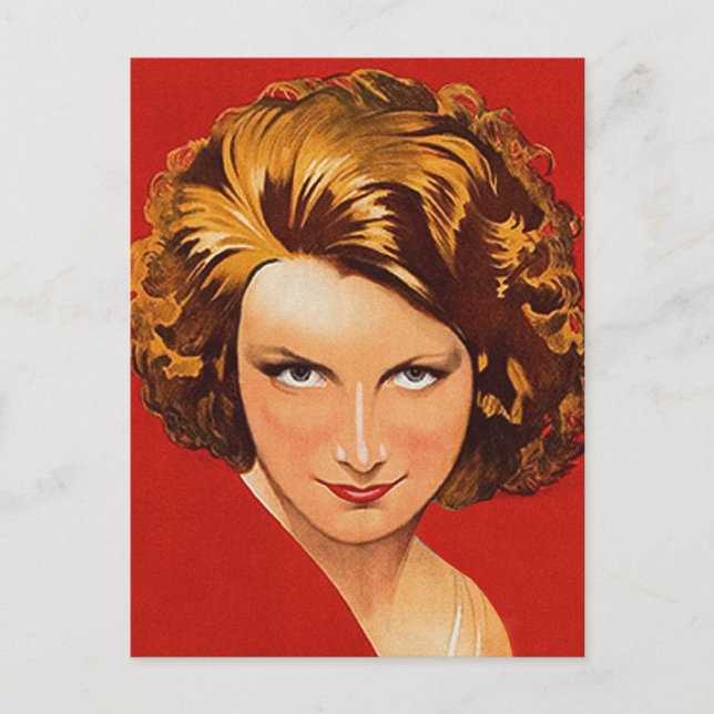 Vintage Retro Women 20s Woman's Portrait Postcard (Front)