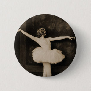 Vintage Retro Women Ballet Dancer Woman 2 Inch Round Button