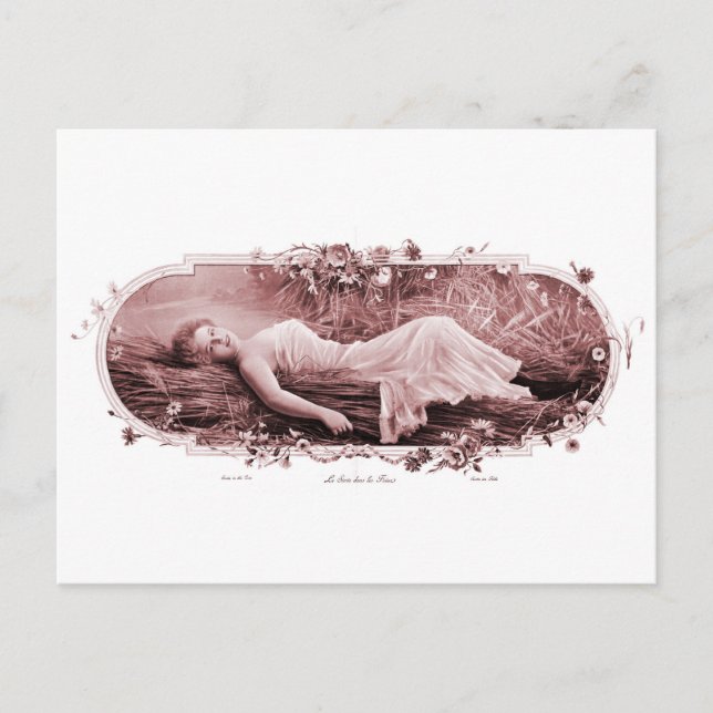Vintage Retro Women French Victorian Woman Postcard (Front)