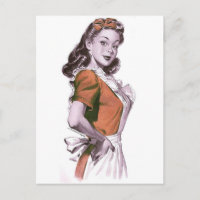 Vintage Retro Women Kitsch Happy Housewife